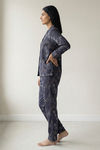 Zivame Buttersoft Knit Poly Pyjama Set - Navy Peony — thumbnail 2